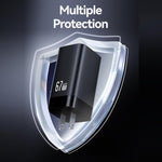 ที่ชาร์จเร็วขนาดเล็ก USAMS CC265 67W GaN 2 x Type-C, USB สามพอร์ต, CC265