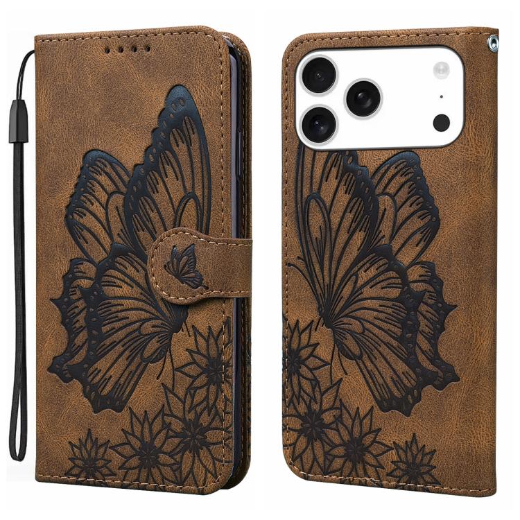 เคสโทรศัพท์หนังปั๊มลายผีเสื้อสไตล์ย้อนยุคแบบพับแนวนอน สำหรับ iPhone 17 Pro Max, สำหรับ iPhone 17 Pro, สำหรับ iPhone 17, สำหรับ iPhone Air