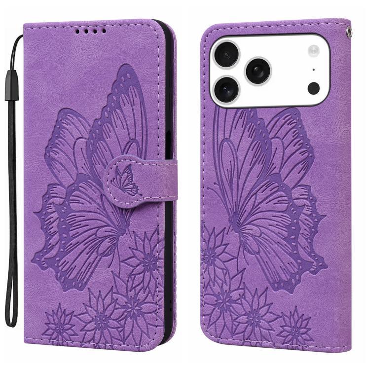 เคสโทรศัพท์หนังปั๊มลายผีเสื้อสไตล์ย้อนยุคแบบพับแนวนอน สำหรับ iPhone 17 Pro Max, สำหรับ iPhone 17 Pro, สำหรับ iPhone 17, สำหรับ iPhone Air