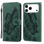 เคสโทรศัพท์หนังปั๊มลายผีเสื้อสไตล์ย้อนยุคแบบพับแนวนอน สำหรับ iPhone 17 Pro Max, สำหรับ iPhone 17 Pro, สำหรับ iPhone 17, สำหรับ iPhone Air