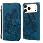 เคสโทรศัพท์หนังปั๊มลายผีเสื้อสไตล์ย้อนยุคแบบพับแนวนอน สำหรับ iPhone 17 Pro Max, สำหรับ iPhone 17 Pro, สำหรับ iPhone 17, สำหรับ iPhone Air