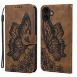 เคสโทรศัพท์หนังปั๊มลายผีเสื้อสไตล์ย้อนยุคแบบพับแนวนอน สำหรับ iPhone 17 Pro Max, สำหรับ iPhone 17 Pro, สำหรับ iPhone 17, สำหรับ iPhone Air