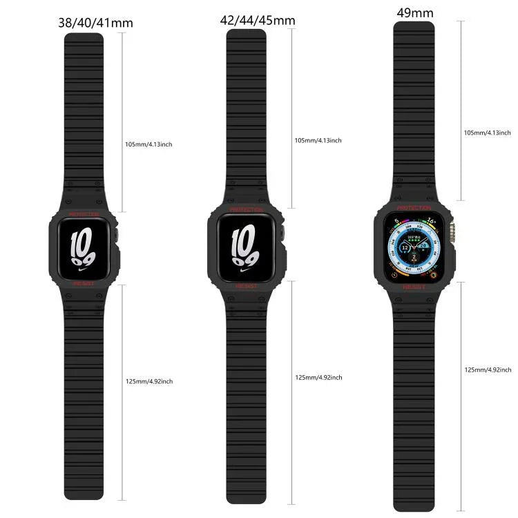 สายรัดนาฬิกาซิลิโคนแม่เหล็กพร้อมฝาครอบนาฬิกาในตัว xDfind สำหรับ Apple Watch 42 / 44 / 45 มม. สำหรับ Apple Watch ซีรีส์ 10 / 11 46 มม. สำหรับ Apple Watch ซีรีส์ 10 / 11 42 มม. สำหรับ Apple Watch Ultra 3 / 2 / 1 49 มม. สำหรับ Apple Watch 38 / 41 มม.