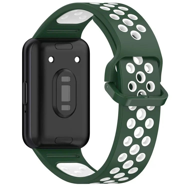 สายรัดนาฬิกาซิลิโคนระบายอากาศสองสี xDfind สำหรับ Samsung Galaxy Fit 3