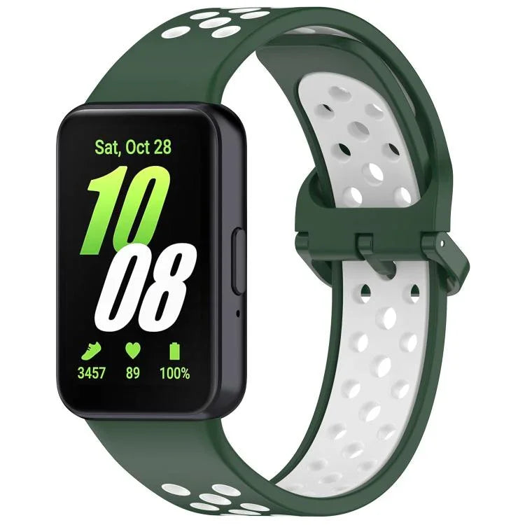 สายรัดนาฬิกาซิลิโคนระบายอากาศสองสี xDfind สำหรับ Samsung Galaxy Fit 3