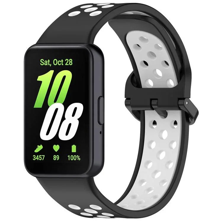 สายรัดนาฬิกาซิลิโคนระบายอากาศสองสี xDfind สำหรับ Samsung Galaxy Fit 3