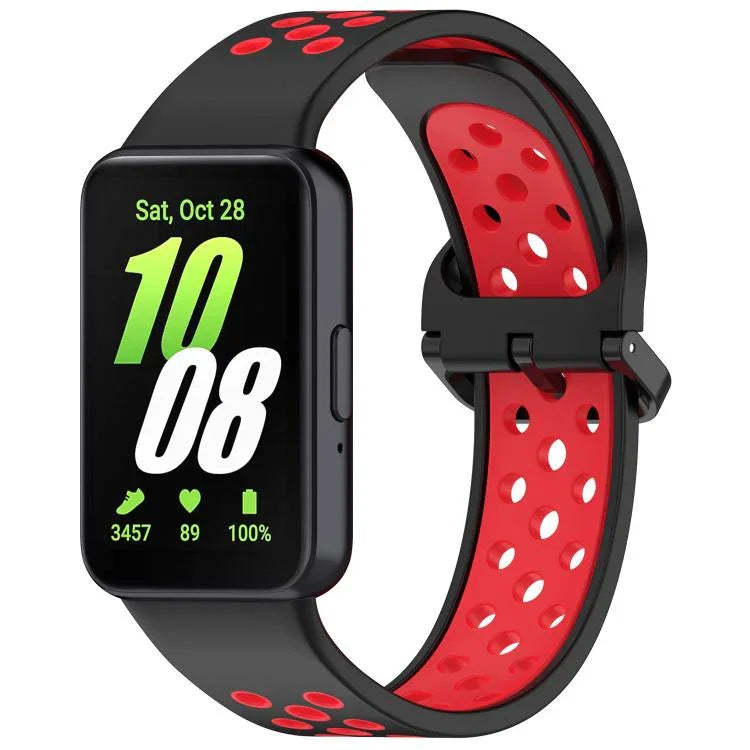 สายรัดนาฬิกาซิลิโคนระบายอากาศสองสี xDfind สำหรับ Samsung Galaxy Fit 3