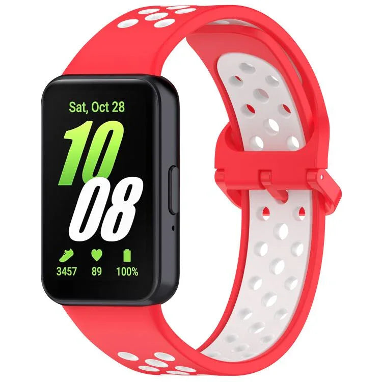 สายรัดนาฬิกาซิลิโคนระบายอากาศสองสี xDfind สำหรับ Samsung Galaxy Fit 3