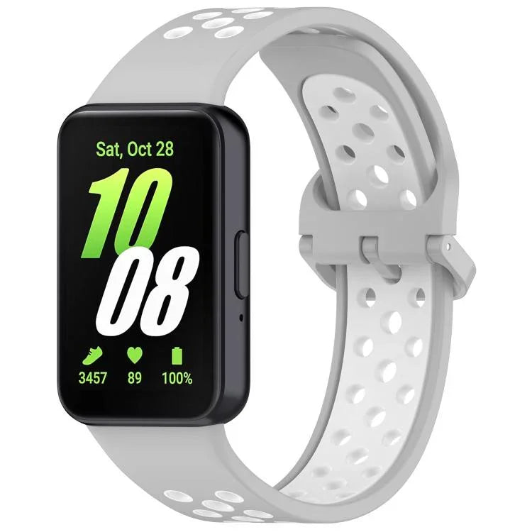 สายรัดนาฬิกาซิลิโคนระบายอากาศสองสี xDfind สำหรับ Samsung Galaxy Fit 3