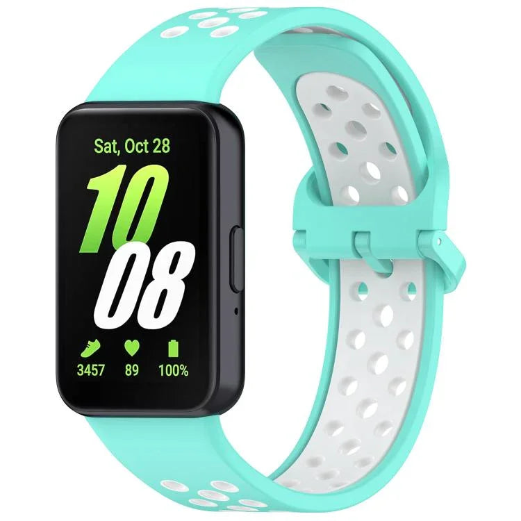 สายรัดนาฬิกาซิลิโคนระบายอากาศสองสี xDfind สำหรับ Samsung Galaxy Fit 3