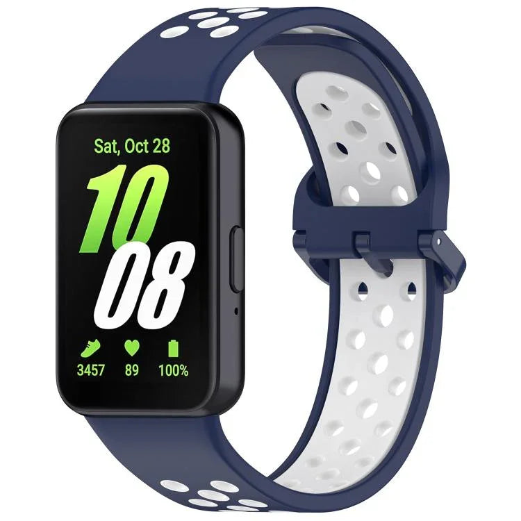 สายรัดนาฬิกาซิลิโคนระบายอากาศสองสี xDfind สำหรับ Samsung Galaxy Fit 3
