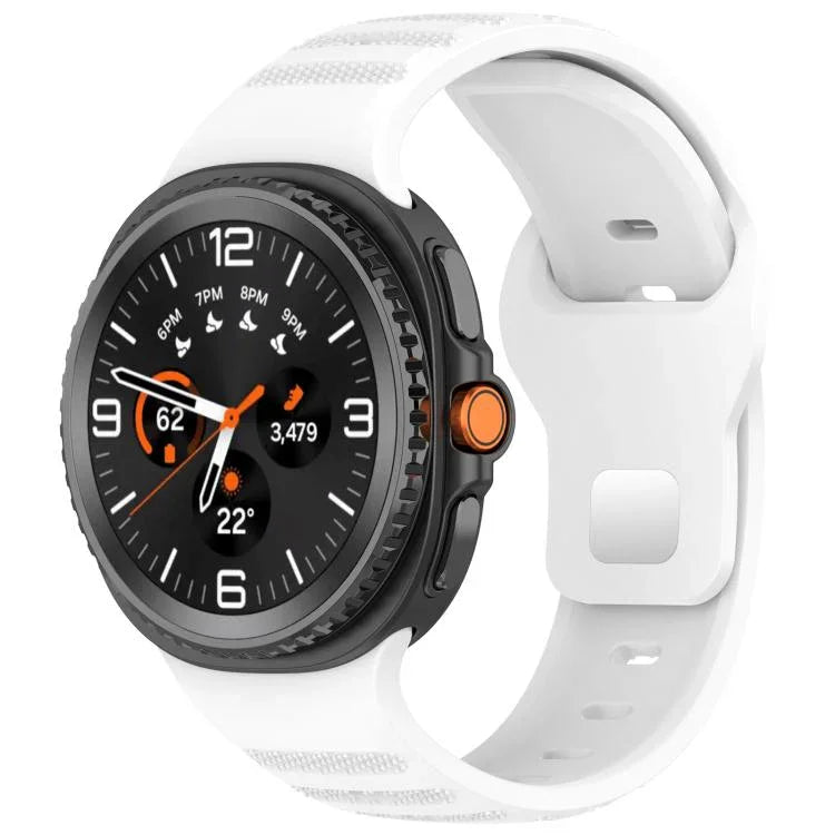 สายรัดนาฬิกาซิลิโคน xDfind แบบหัวเข็มขัดหมุดเงินลายจุดกลม สำหรับ Samsung Galaxy Watch Ultra/Ultra 2025, สำหรับ Samsung Galaxy Watch8 / 8 Classic