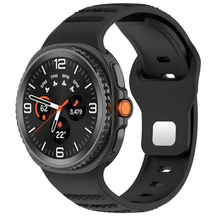 สายรัดนาฬิกาซิลิโคน xDfind แบบหัวเข็มขัดหมุดเงินลายจุดกลม สำหรับ Samsung Galaxy Watch Ultra/Ultra 2025, สำหรับ Samsung Galaxy Watch8 / 8 Classic