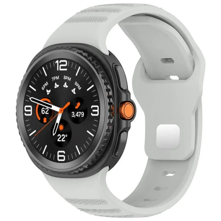 สายรัดนาฬิกาซิลิโคน xDfind แบบหัวเข็มขัดหมุดเงินลายจุดกลม สำหรับ Samsung Galaxy Watch Ultra/Ultra 2025, สำหรับ Samsung Galaxy Watch8 / 8 Classic