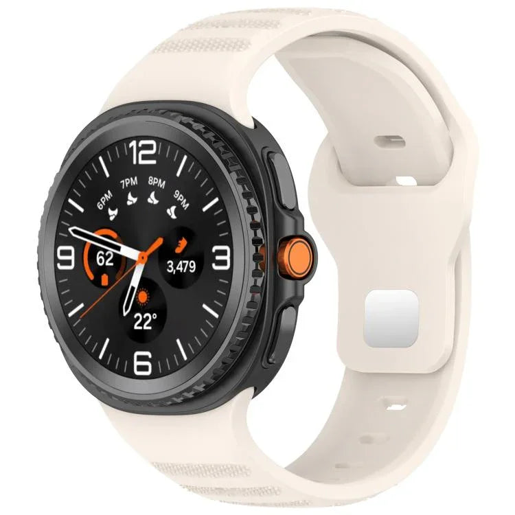 สายรัดนาฬิกาซิลิโคน xDfind แบบหัวเข็มขัดหมุดเงินลายจุดกลม สำหรับ Samsung Galaxy Watch Ultra/Ultra 2025, สำหรับ Samsung Galaxy Watch8 / 8 Classic