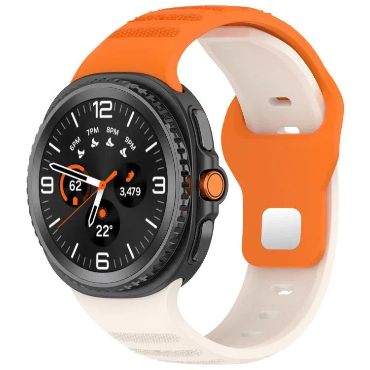 สายรัดนาฬิกาซิลิโคน xDfind แบบหัวเข็มขัดหมุดเงินลายจุดกลม สำหรับ Samsung Galaxy Watch Ultra/Ultra 2025, สำหรับ Samsung Galaxy Watch8 / 8 Classic