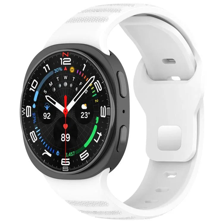 สายรัดนาฬิกาซิลิโคน xDfind แบบหัวเข็มขัดหมุดเงินลายจุดกลม สำหรับ Samsung Galaxy Watch Ultra/Ultra 2025, สำหรับ Samsung Galaxy Watch8 / 8 Classic