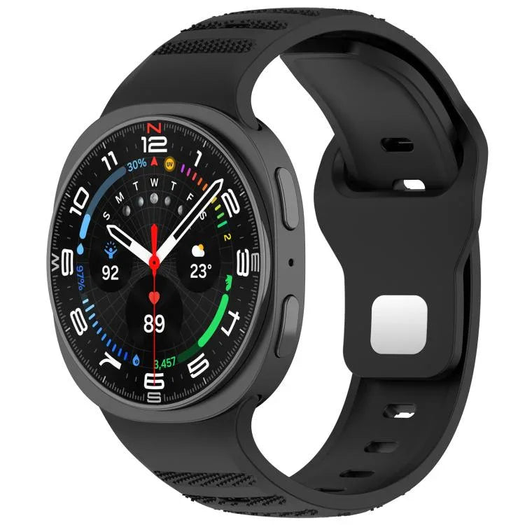 สายรัดนาฬิกาซิลิโคน xDfind แบบหัวเข็มขัดหมุดเงินลายจุดกลม สำหรับ Samsung Galaxy Watch Ultra/Ultra 2025, สำหรับ Samsung Galaxy Watch8 / 8 Classic