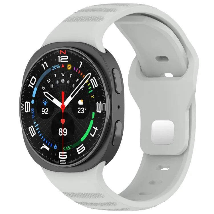 สายรัดนาฬิกาซิลิโคน xDfind แบบหัวเข็มขัดหมุดเงินลายจุดกลม สำหรับ Samsung Galaxy Watch Ultra/Ultra 2025, สำหรับ Samsung Galaxy Watch8 / 8 Classic