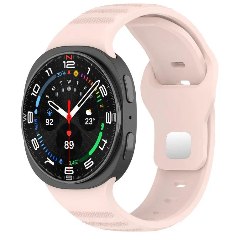 สายรัดนาฬิกาซิลิโคน xDfind แบบหัวเข็มขัดหมุดเงินลายจุดกลม สำหรับ Samsung Galaxy Watch Ultra/Ultra 2025, สำหรับ Samsung Galaxy Watch8 / 8 Classic