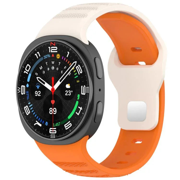 สายรัดนาฬิกาซิลิโคน xDfind แบบหัวเข็มขัดหมุดเงินลายจุดกลม สำหรับ Samsung Galaxy Watch Ultra/Ultra 2025, สำหรับ Samsung Galaxy Watch8 / 8 Classic