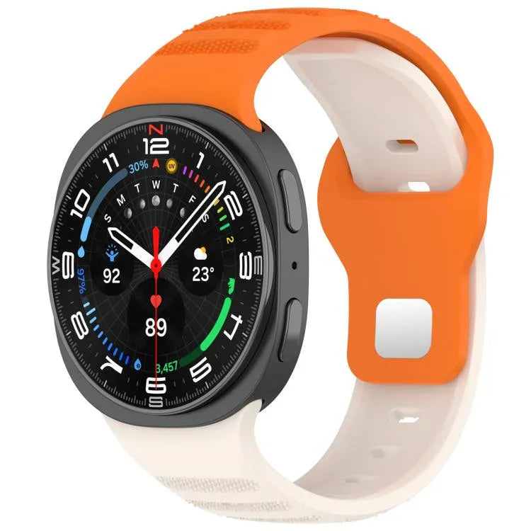 สายรัดนาฬิกาซิลิโคน xDfind แบบหัวเข็มขัดหมุดเงินลายจุดกลม สำหรับ Samsung Galaxy Watch Ultra/Ultra 2025, สำหรับ Samsung Galaxy Watch8 / 8 Classic