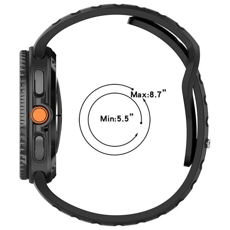 สายรัดนาฬิกาซิลิโคน xDfind แบบหัวเข็มขัดหมุดเงินลายจุดกลม สำหรับ Samsung Galaxy Watch Ultra/Ultra 2025, สำหรับ Samsung Galaxy Watch8 / 8 Classic