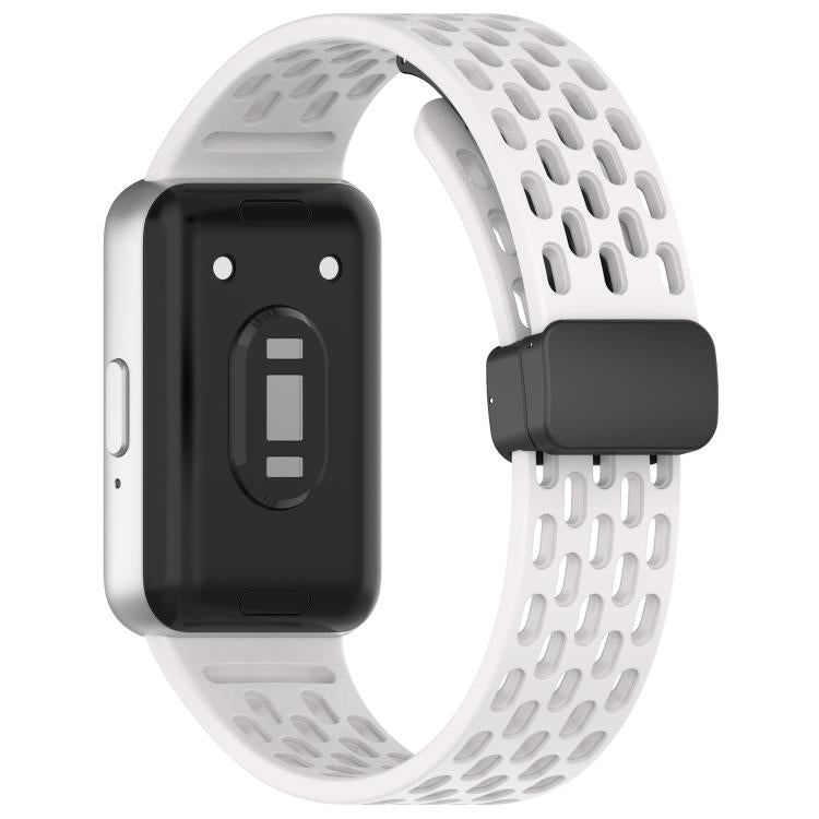 สายรัดนาฬิกาซิลิโคน xDfind แบบหัวเข็มขัดแม่เหล็กสีดำแบบมีรู สำหรับ Samsung Galaxy Fit3