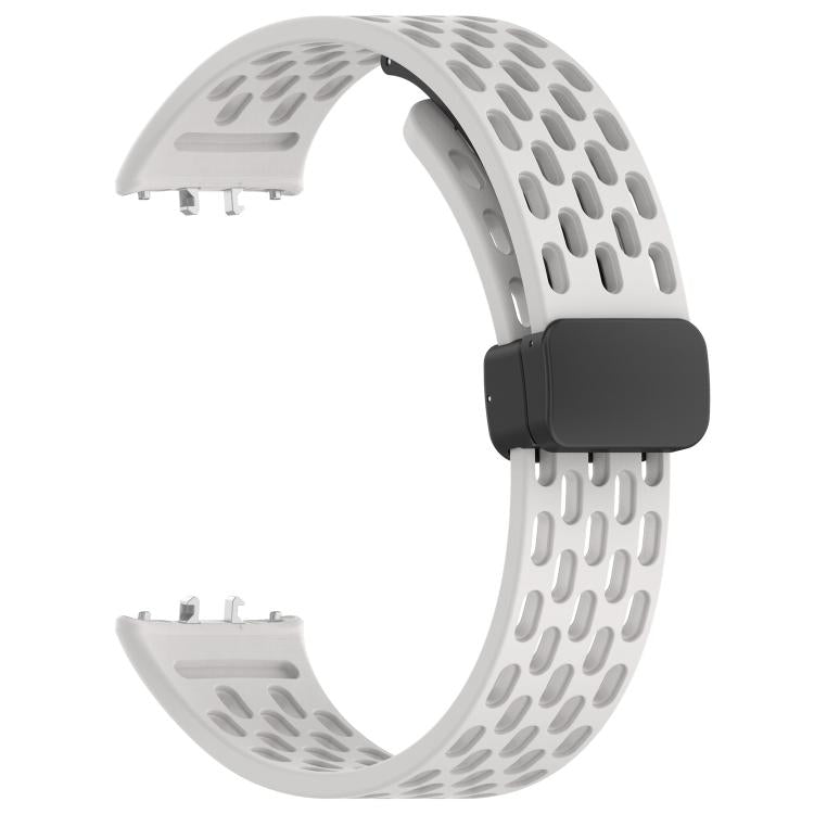 สายรัดนาฬิกาซิลิโคน xDfind แบบหัวเข็มขัดแม่เหล็กสีดำแบบมีรู สำหรับ Samsung Galaxy Fit3
