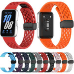 สายรัดนาฬิกาซิลิโคน xDfind แบบหัวเข็มขัดแม่เหล็กสีดำแบบมีรู สำหรับ Samsung Galaxy Fit3