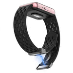 สายรัดนาฬิกาซิลิโคน xDfind แบบหัวเข็มขัดแม่เหล็กสีดำแบบมีรู สำหรับ Samsung Galaxy Fit3