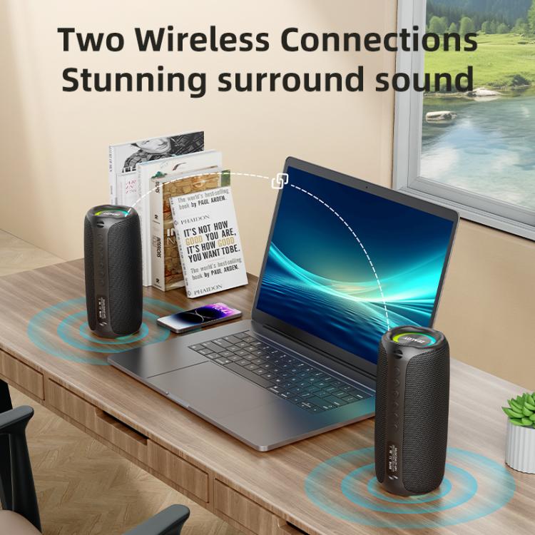 Zealot MP2 20W Portable Outdoor RGB Bluetooth Speaker, without Microphone(Blue), without Microphone(Camouflage), without Microphone(Black)