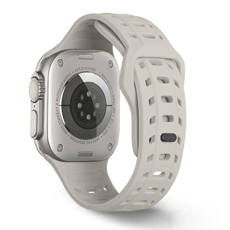 สายรัดนาฬิกาซิลิโคนลายรู Shark Texture สำหรับ Apple Watch 46 มม. / 49 มม. / 45 มม. / 44 มม.