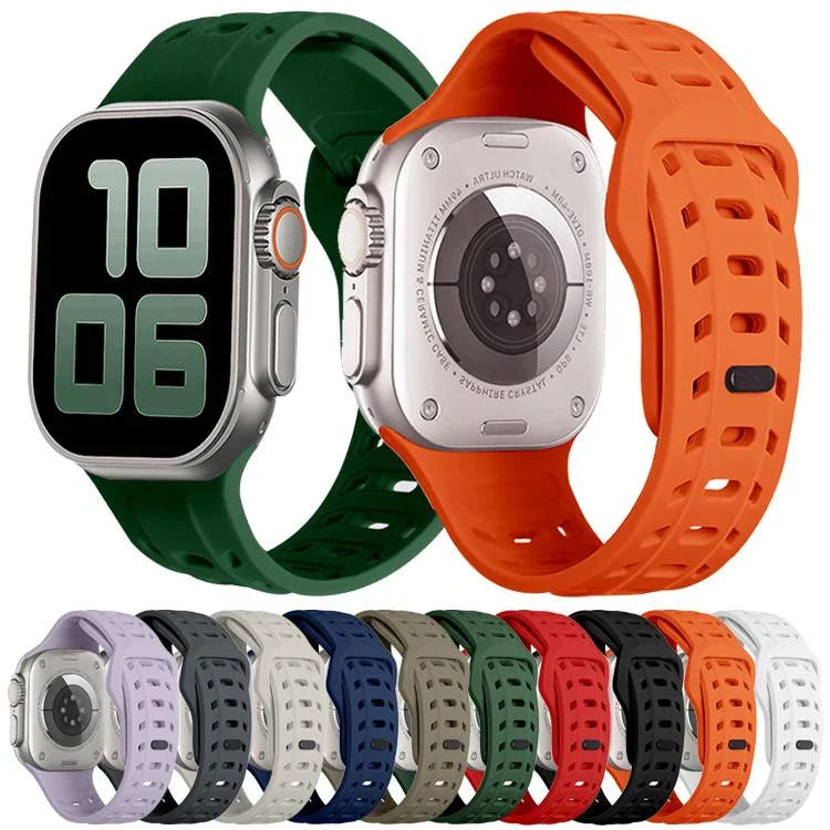 สายรัดนาฬิกาซิลิโคนลายรู Shark Texture สำหรับ Apple Watch 46 มม. / 49 มม. / 45 มม. / 44 มม.