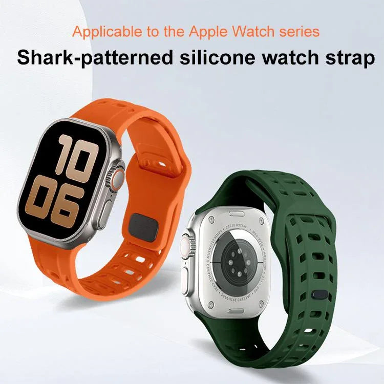 สายรัดนาฬิกาซิลิโคนลายรู Shark Texture สำหรับ Apple Watch 46 มม. / 49 มม. / 45 มม. / 44 มม.