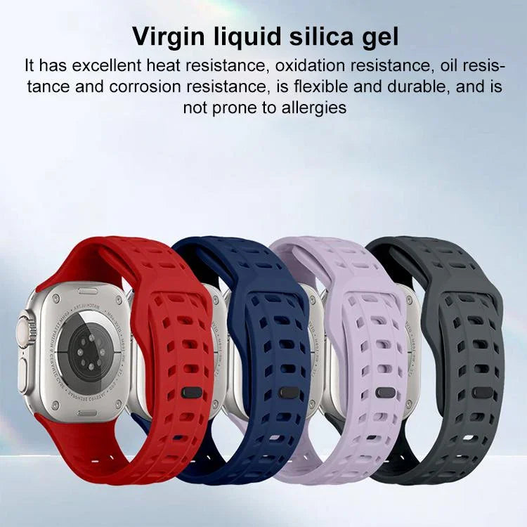 สายรัดนาฬิกาซิลิโคนลายรู Shark Texture สำหรับ Apple Watch 46 มม. / 49 มม. / 45 มม. / 44 มม.