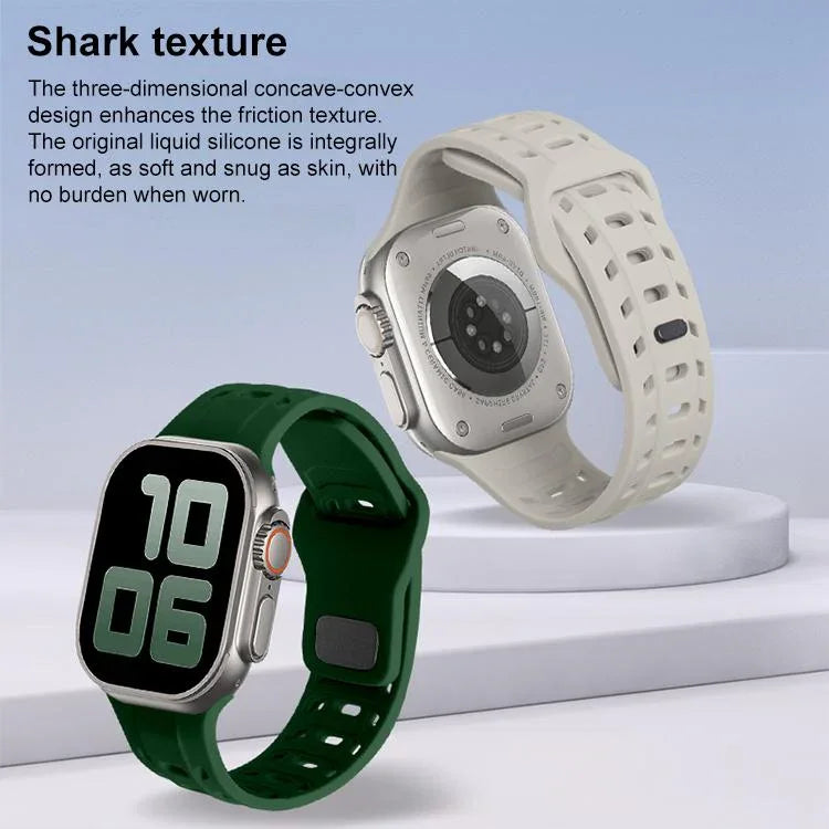 สายรัดนาฬิกาซิลิโคนลายรู Shark Texture สำหรับ Apple Watch 46 มม. / 49 มม. / 45 มม. / 44 มม.
