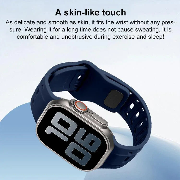 สายรัดนาฬิกาซิลิโคนลายรู Shark Texture สำหรับ Apple Watch 46 มม. / 49 มม. / 45 มม. / 44 มม.