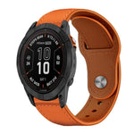 xDfind Rivet Buckle Genuine Leather Watch Band, For Garmin Fenix 8/7X/6X/5X 26mm, For Garmin Fenix 8/7/6/5 22mm