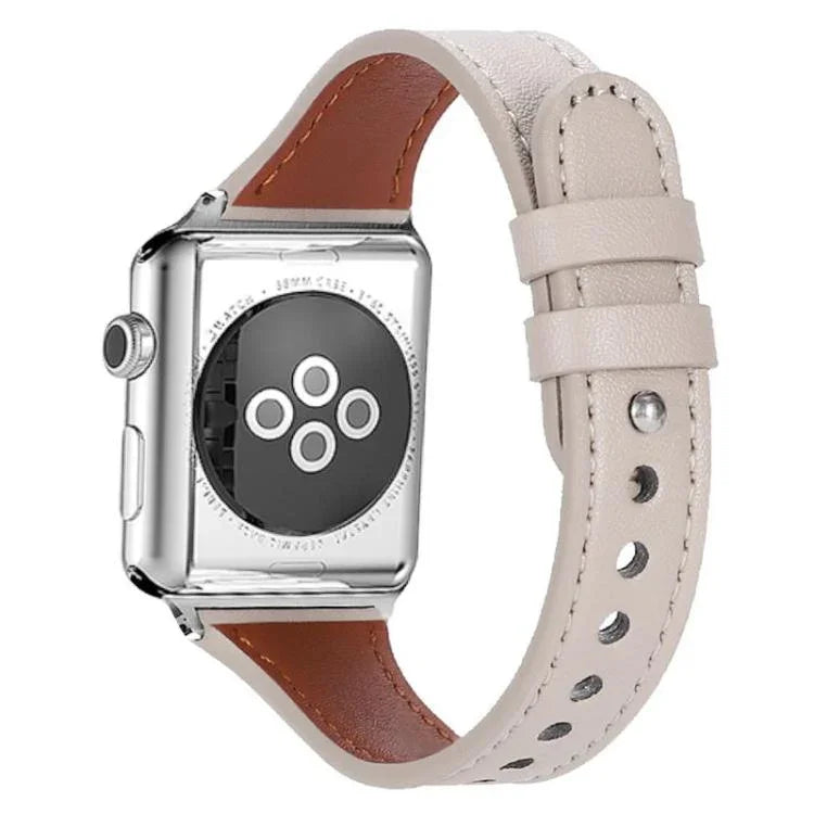 สายรัดนาฬิกาหนังแท้แบบหมุดเดี่ยววงแหวนคู่ xDfind สำหรับ Apple Watch 42 / 44 / 45 / 46 / 49 มม. สำหรับ Apple Watch 38 / 40 / 41 / S10 42 มม.