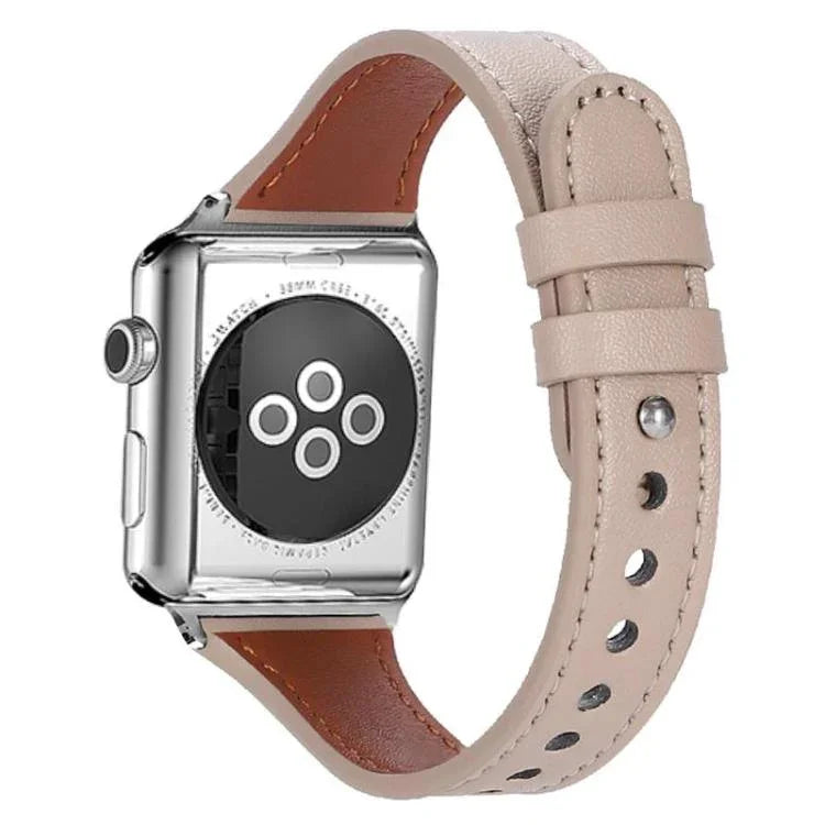 สายรัดนาฬิกาหนังแท้แบบหมุดเดี่ยววงแหวนคู่ xDfind สำหรับ Apple Watch 42 / 44 / 45 / 46 / 49 มม. สำหรับ Apple Watch 38 / 40 / 41 / S10 42 มม.