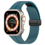 xDfind  Flat Head Groove Folding Black Buckle Silicone Watch Band, For Apple Watch 42 / 44 / 45 / 46 / 49mm, For Apple Watch 38 / 40 / 41 / S10 42mm
