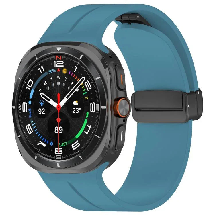 xDfind  Flat Head Groove Folding Black Buckle Silicone Watch Band, For Samsung Galaxy Watch Ultra / Ultra 2025
