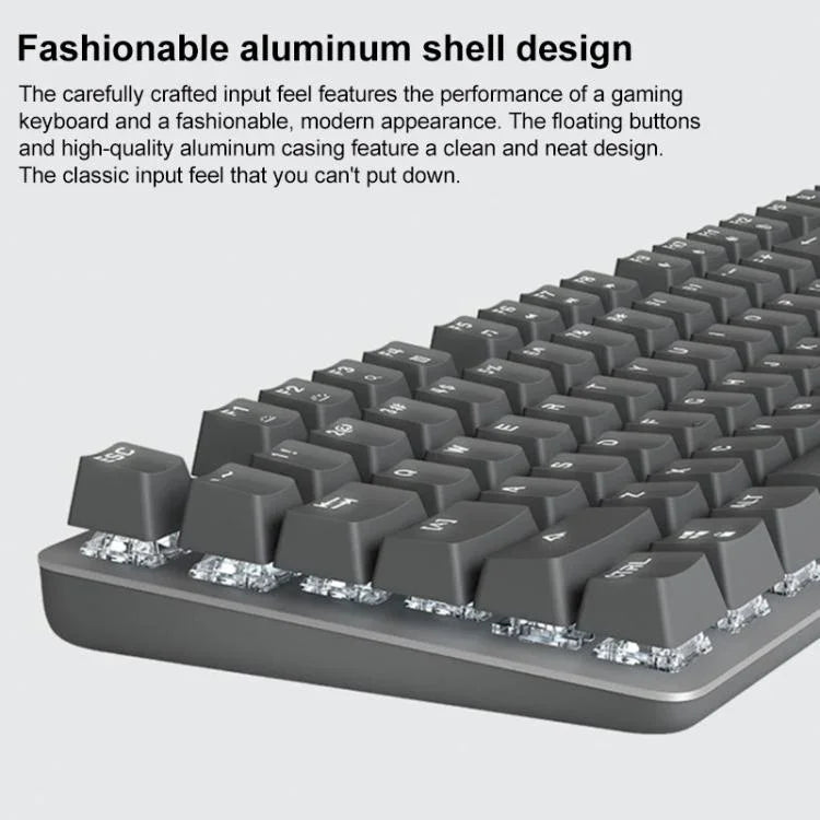 คีย์บอร์ดกลไกมีสาย Logitech K845 พร้อมไฟแบ็คไลท์ ความยาวสาย: 1.8 ม., สวิตช์ Longhua สีน้ำตาล, สวิตช์ Longhua สีแดง
