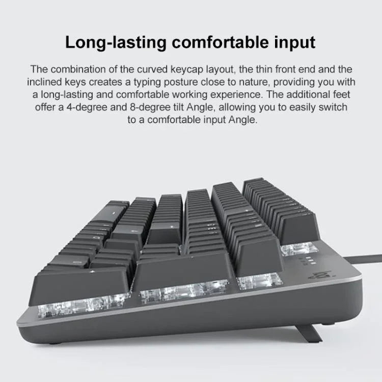 คีย์บอร์ดกลไกมีสาย Logitech K845 พร้อมไฟแบ็คไลท์ ความยาวสาย: 1.8 ม., สวิตช์ Longhua สีน้ำตาล, สวิตช์ Longhua สีแดง