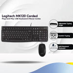 ชุดคีย์บอร์ดและเมาส์มีสาย Logitech MK120
