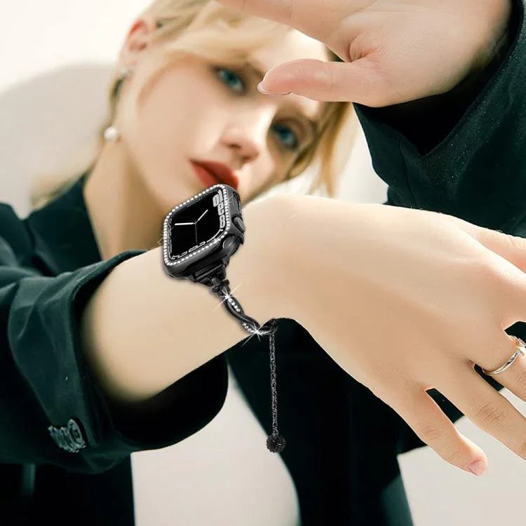 สายรัดนาฬิกาโลหะแบบกำไลบิดประดับเพชร xDfind สำหรับ Apple Watch 42 / 44 / 45 / 46 / 49 มม. สำหรับ Apple Watch 38 / 40 / 41 / S10 42 มม.