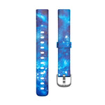 xDfind Silver Buckle Painting Silicone Watch Band For Fitbit Luxe, S, L