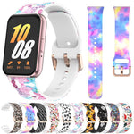 สายรัดนาฬิกาซิลิโคน xDfind หัวเข็มขัดทองพิมพ์ลาย สำหรับ Samsung Galaxy Fit3
