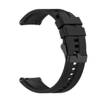 xDfind Silicone Black Buckle Watch Band, 20mm For Amazfit Active 2 / GTS4 Mini, 22mm For Huawei Watch GT5 / GT5 Pro